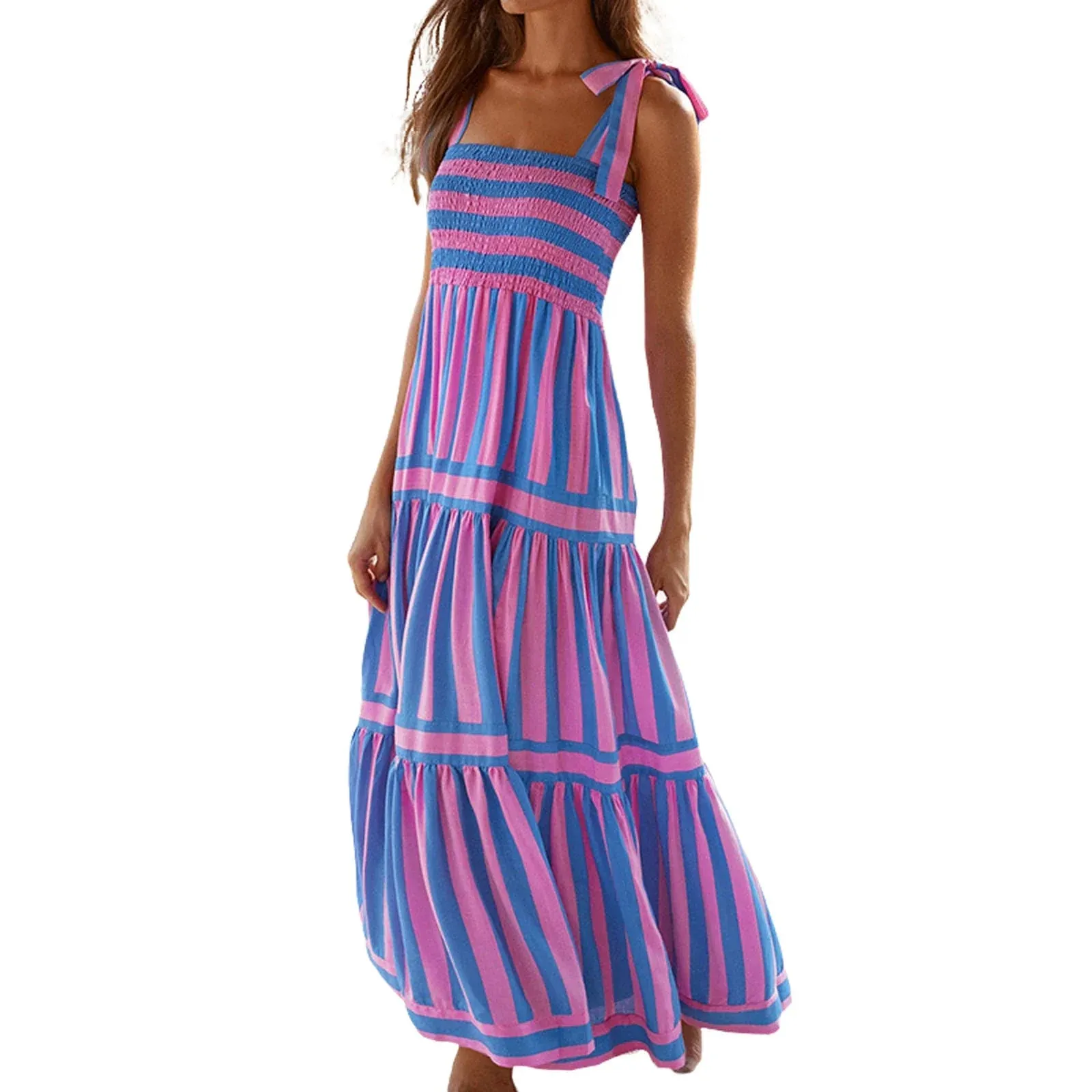 Naomi - Elegant Striped Summer Beach Dress for Women