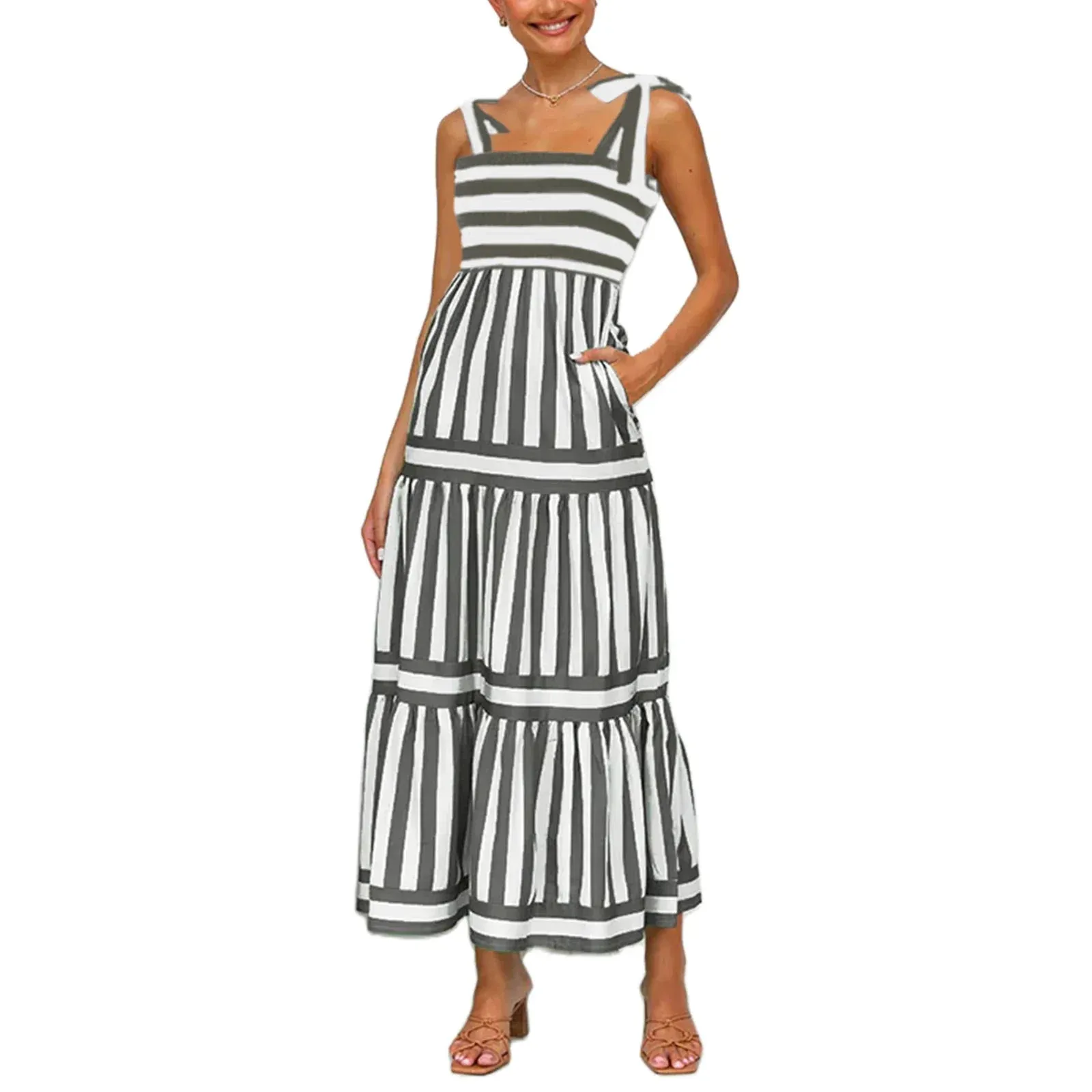 Naomi - Elegant Striped Summer Beach Dress for Women