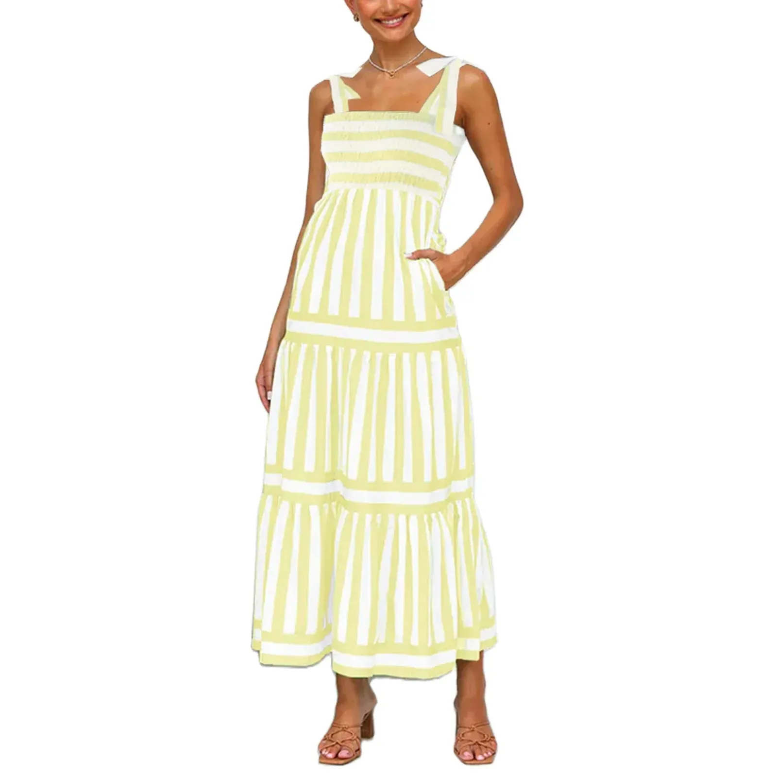 Naomi - Elegant Striped Summer Beach Dress for Women