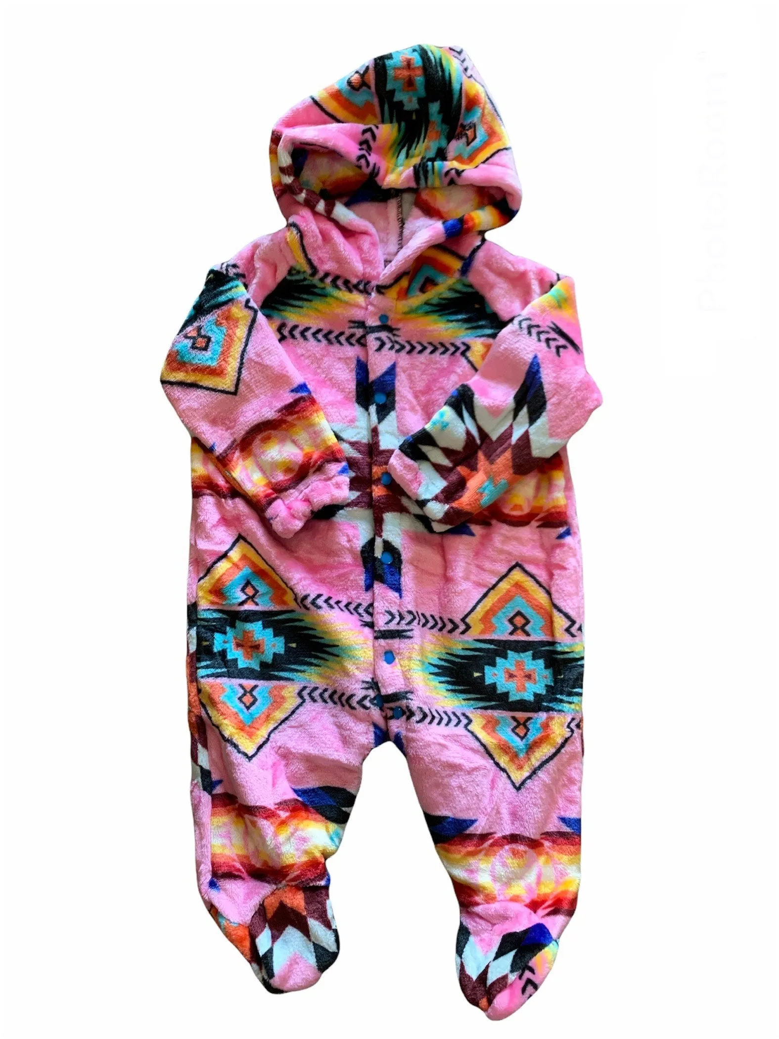 Native American Style Design Super Soft Baby Hooded one-piece