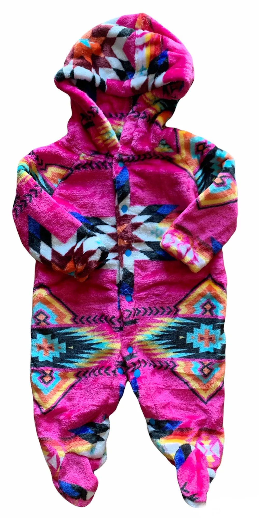 Native American Style Design Super Soft Baby Hooded one-piece