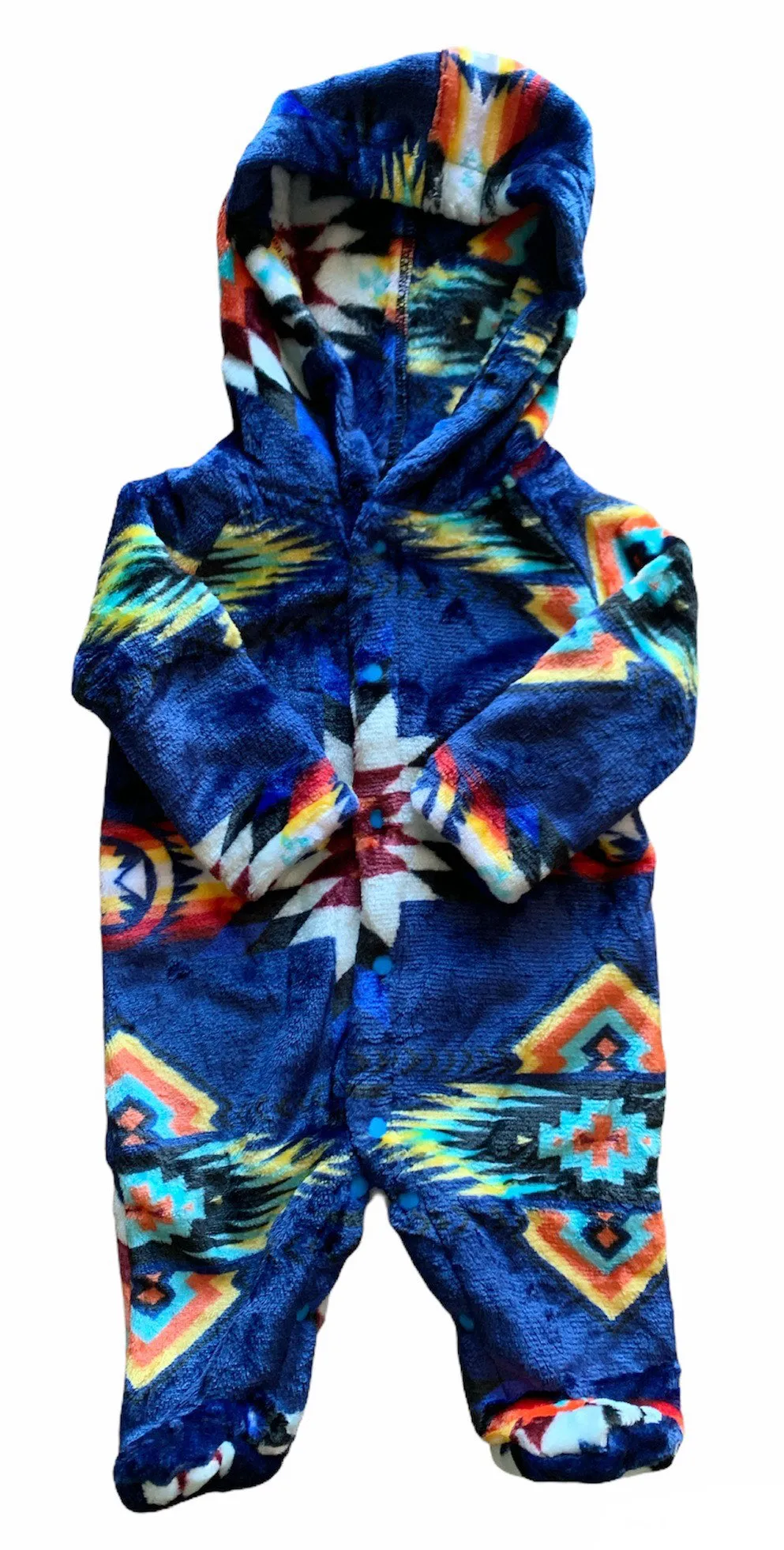 Native American Style Design Super Soft Baby Hooded one-piece