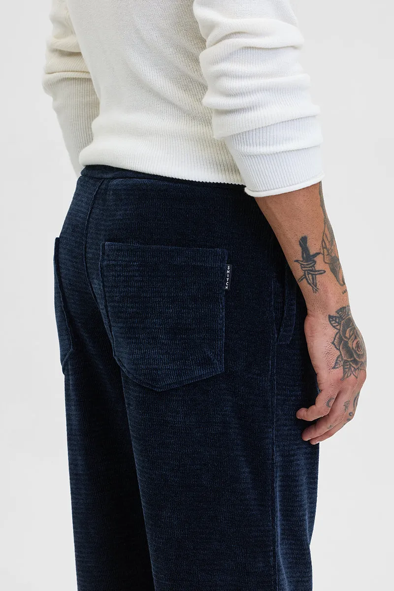 Navy Corduroy Relaxed Fit Trousers