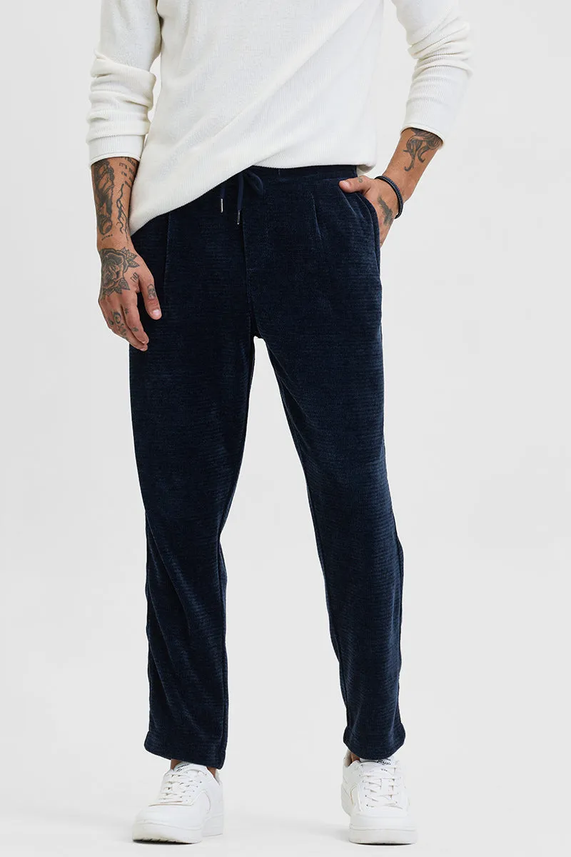 Navy Corduroy Relaxed Fit Trousers