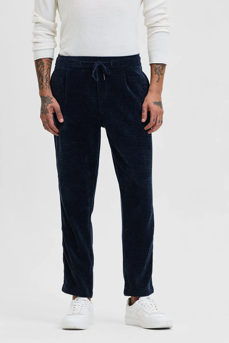 Navy Corduroy Relaxed Fit Trousers