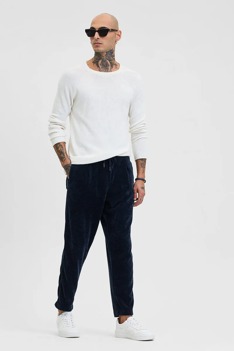 Navy Corduroy Relaxed Fit Trousers