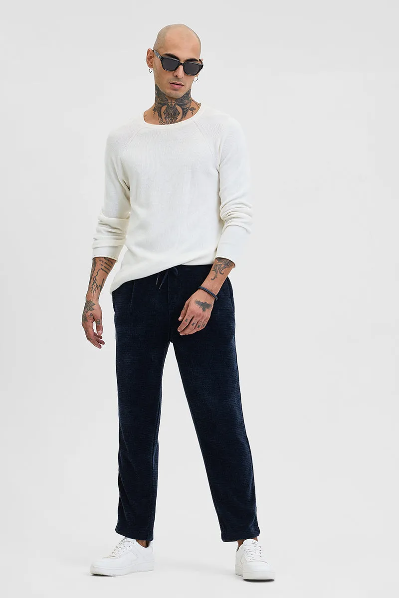 Navy Corduroy Relaxed Fit Trousers