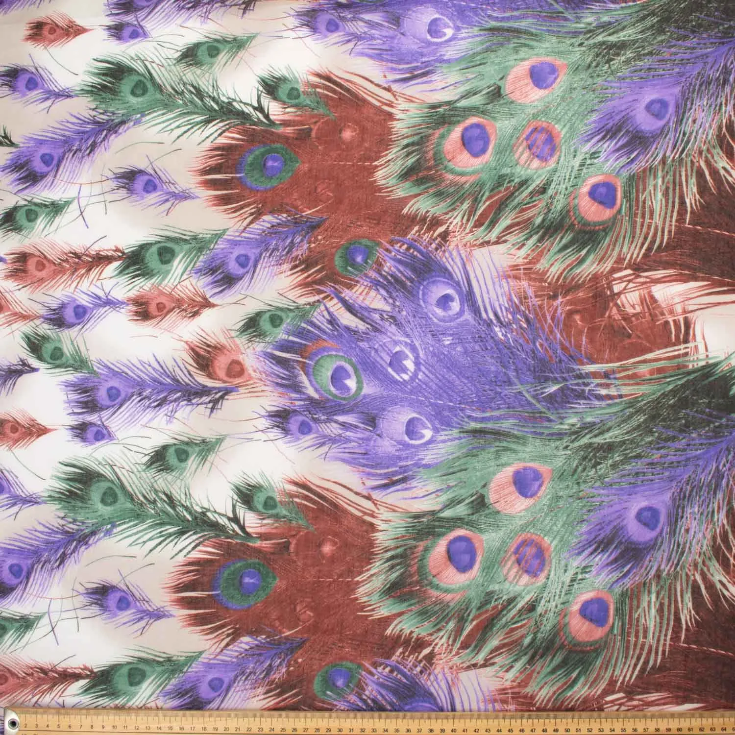 Peacock Printed Cotton Blended Voile Purple & Maroon