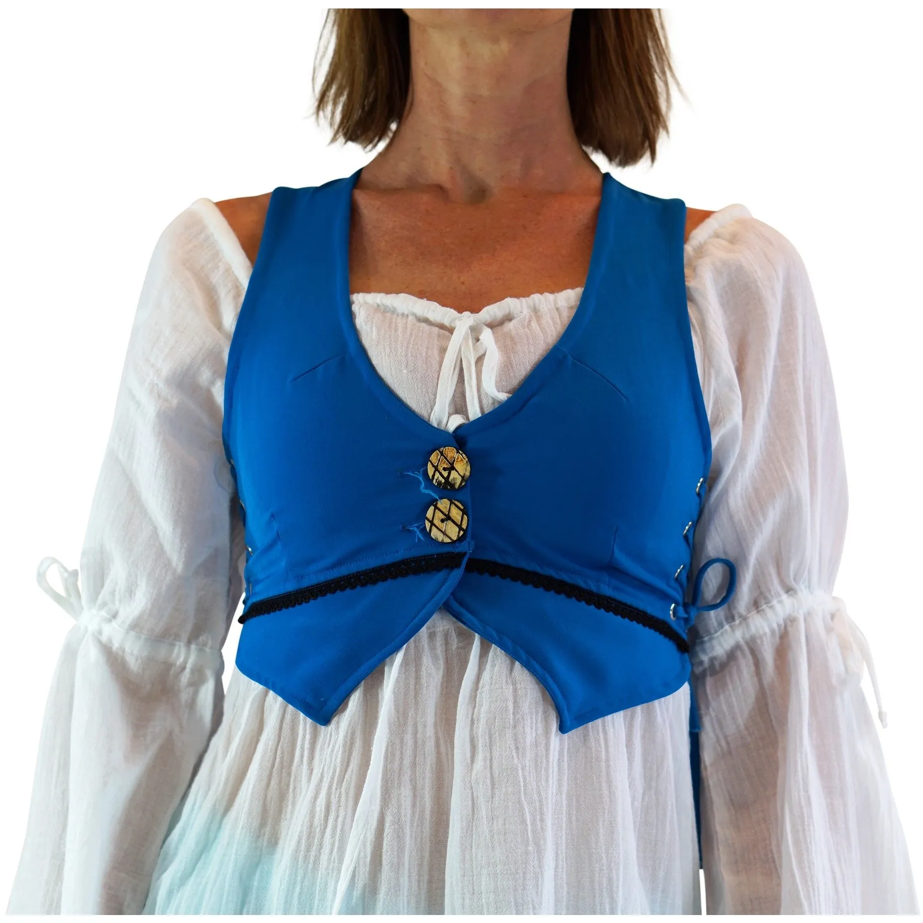 Petal Vest' Boho  Festival - Light Blue