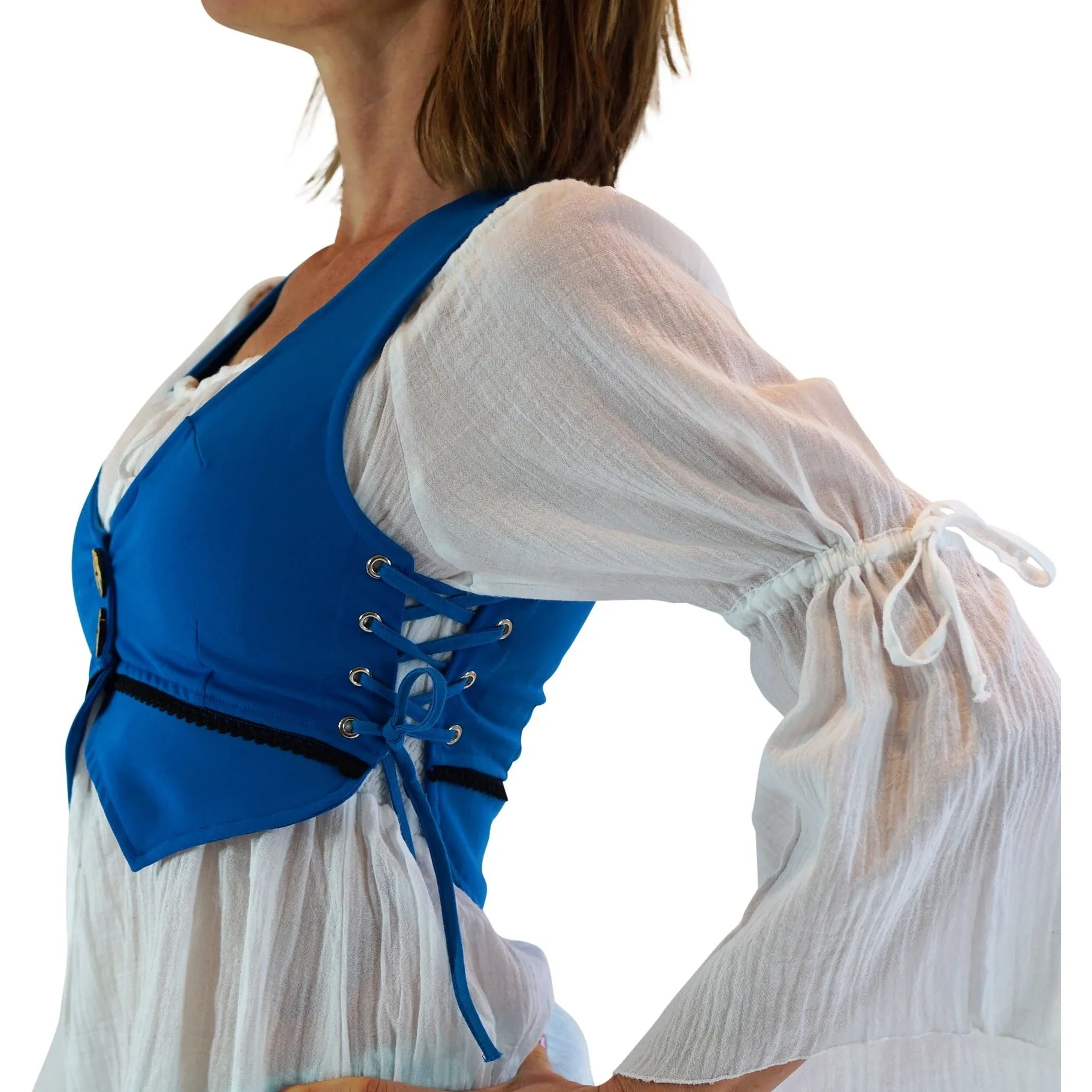 Petal Vest' Boho  Festival - Light Blue