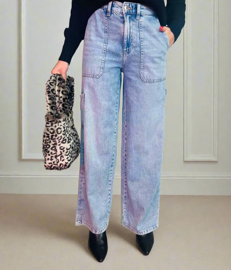 Relaxed Wide Leg Carpenter Jeans