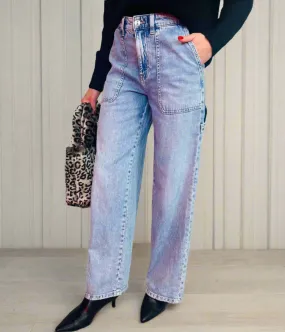 Relaxed Wide Leg Carpenter Jeans