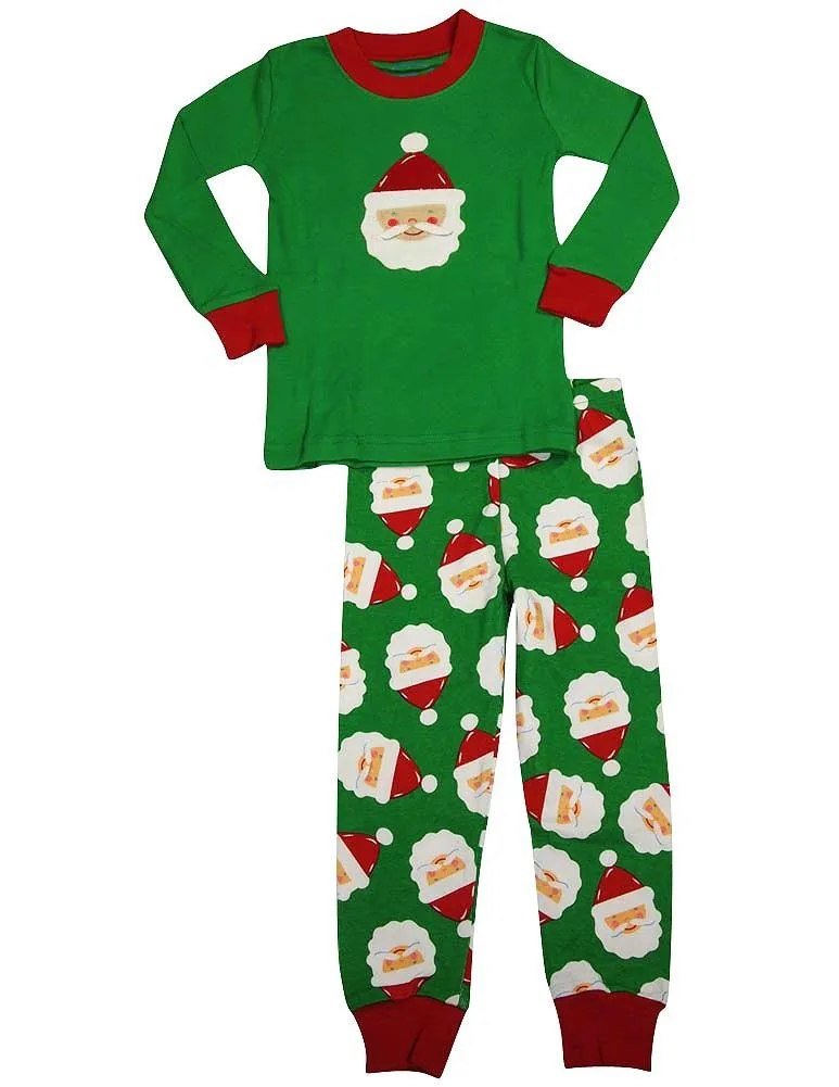 Sara's Prints - Little Boys Long Sleeve Long John Holiday Pajamas, Green 35308-2