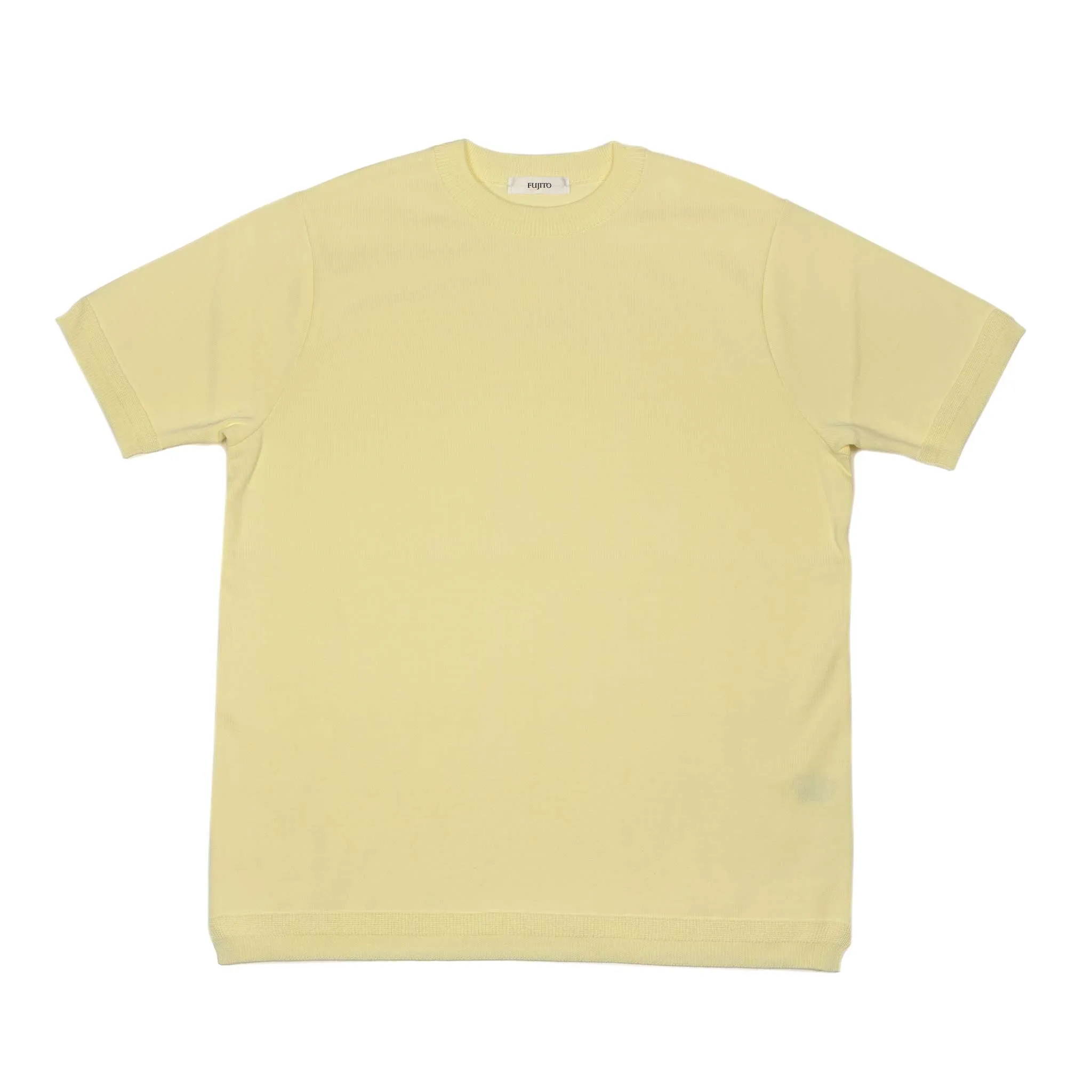 Short sleeve knit t-shirt in lemon cream