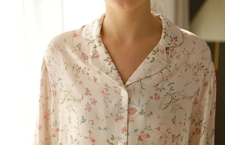 Sweet Shabby Chic Floral Viscose Pajamas