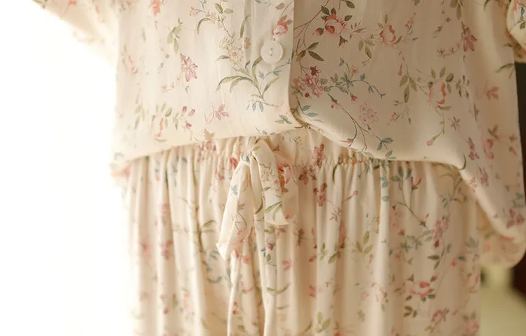 Sweet Shabby Chic Floral Viscose Pajamas