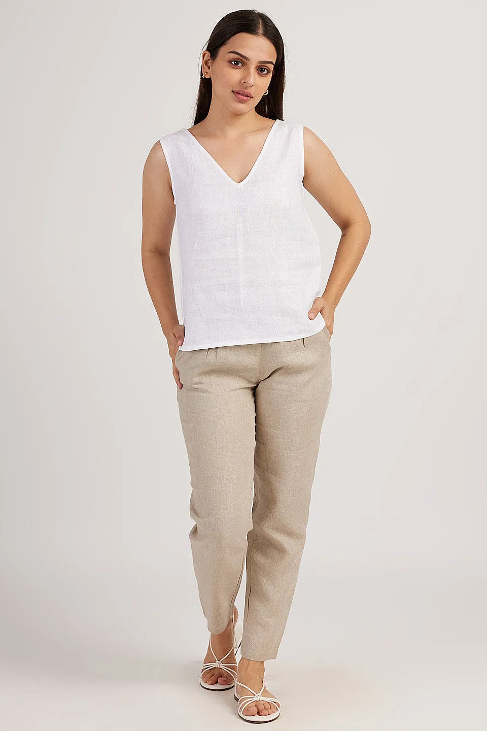 The Linen V Neck Tank