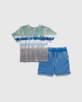 Toddler Boys Blue Surf Tie-Dye Short Set