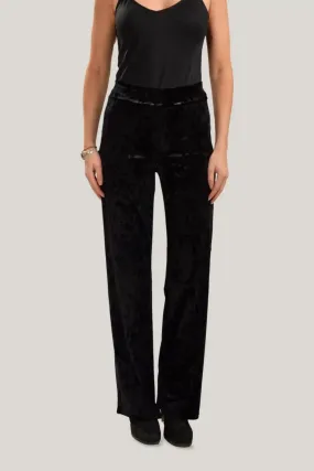 Wide Leg Crushed Velvet Trousers